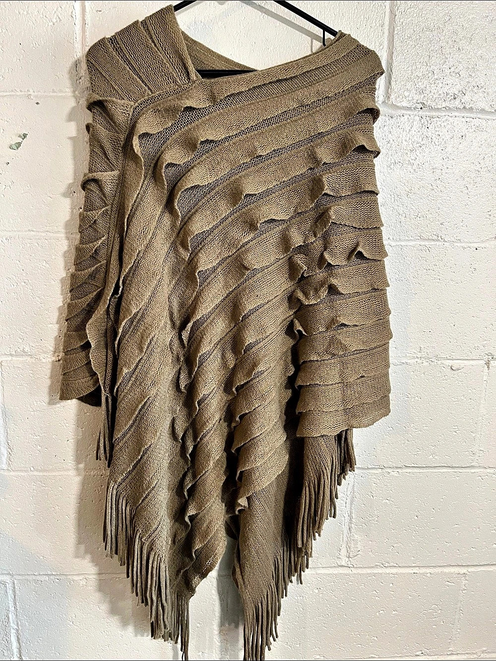 2 Chic Fringe Knit Poncho